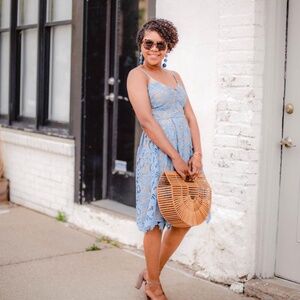 Blue lace dress
